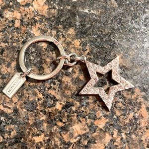 Coach Silver Star Keychain
